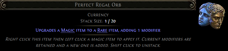 MMOJUGG Path of Exile 2 Perfect Regal Orb * 10 Details View of Item Function and Use